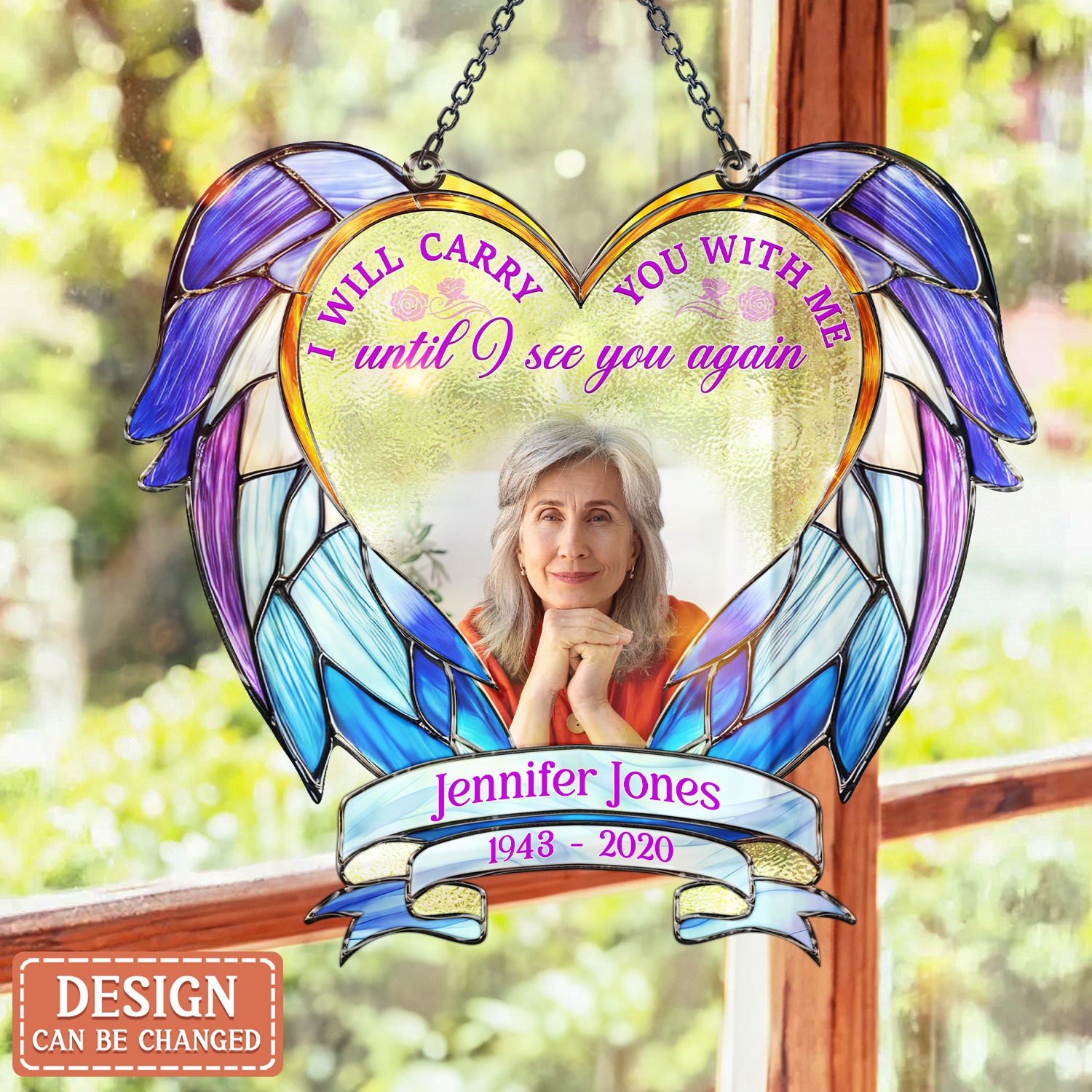 Personalized Photo Acrylic Suncatcher - Memorial Gift Idea For Loss Of Family Member - Always On My Minds Forever In My Heart