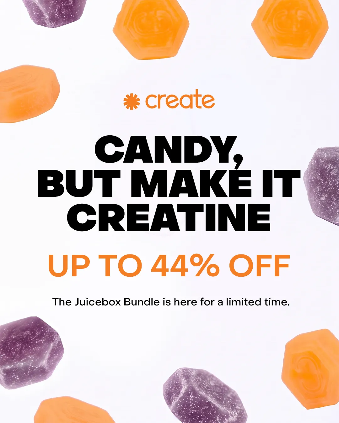 Create Wellness ad: Up to $192 off creatine gummies 🍬💪