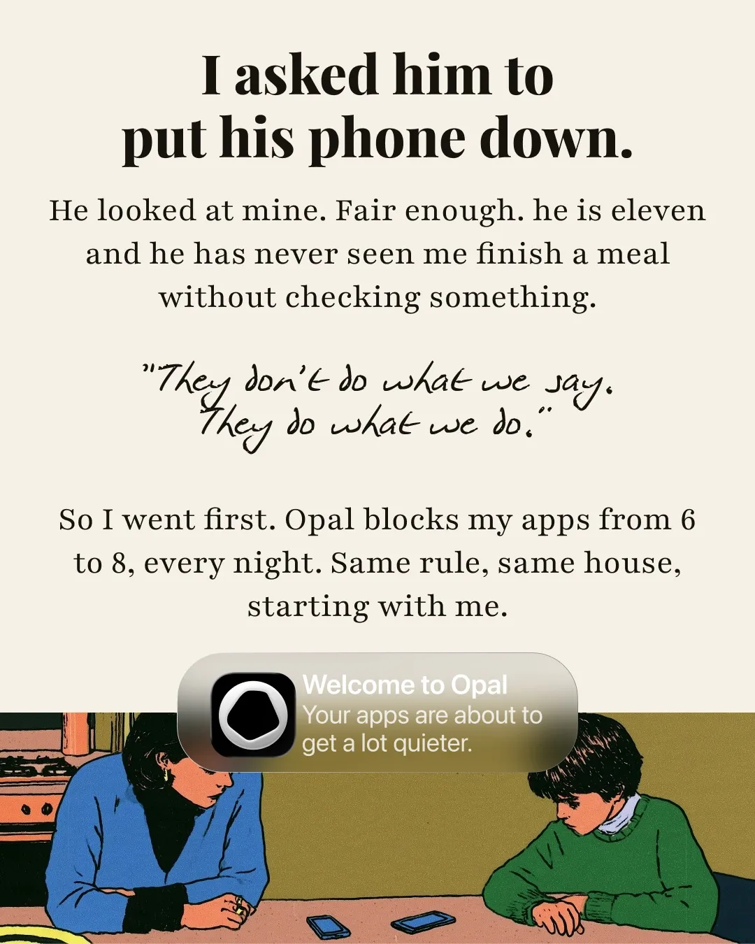 Advertising creative for Opal: Screen Time Control