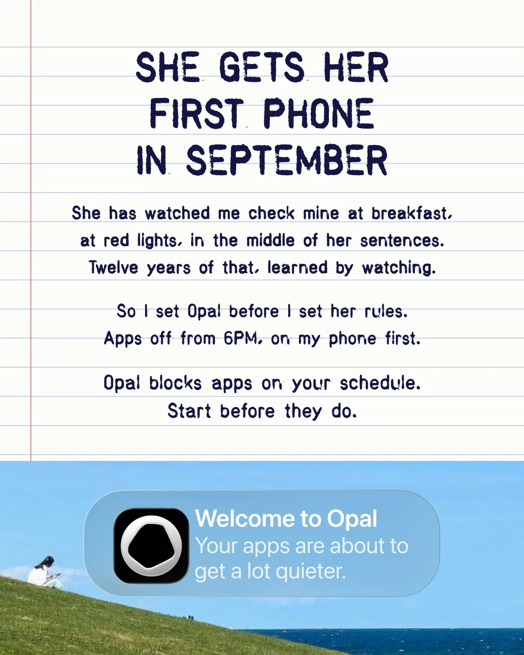 Advertising creative for Opal: Screen Time Control