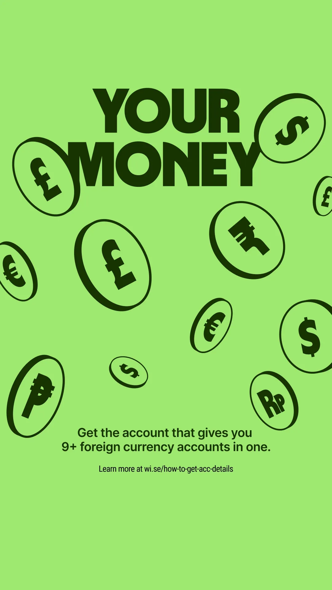 Advertising creative for Wise: Global Money Transfer