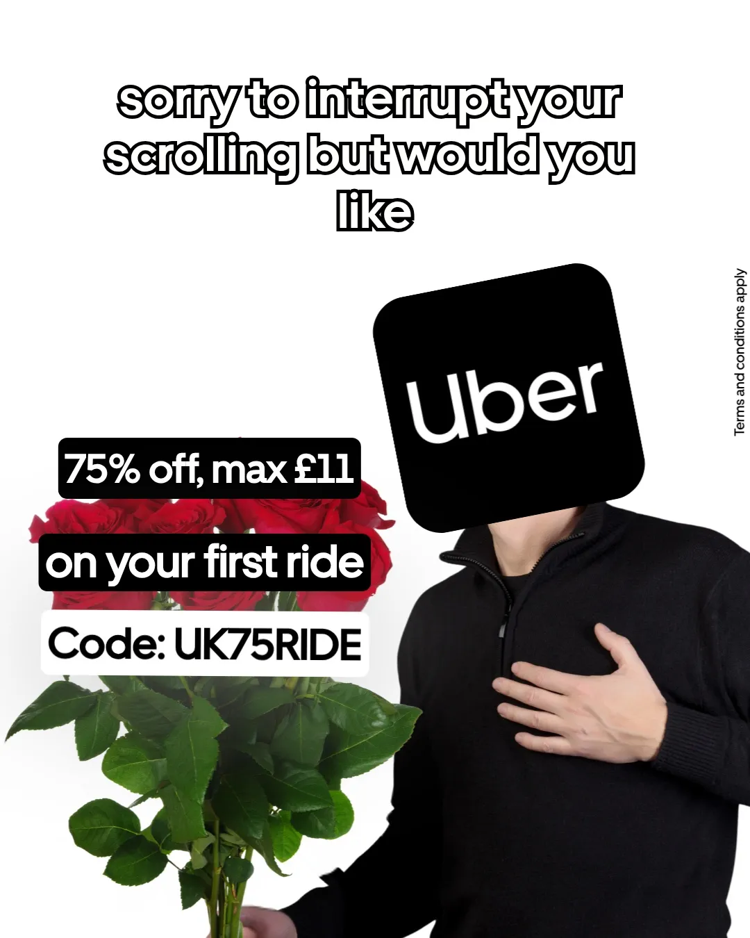 Advertising creative for Uber - Request a ride