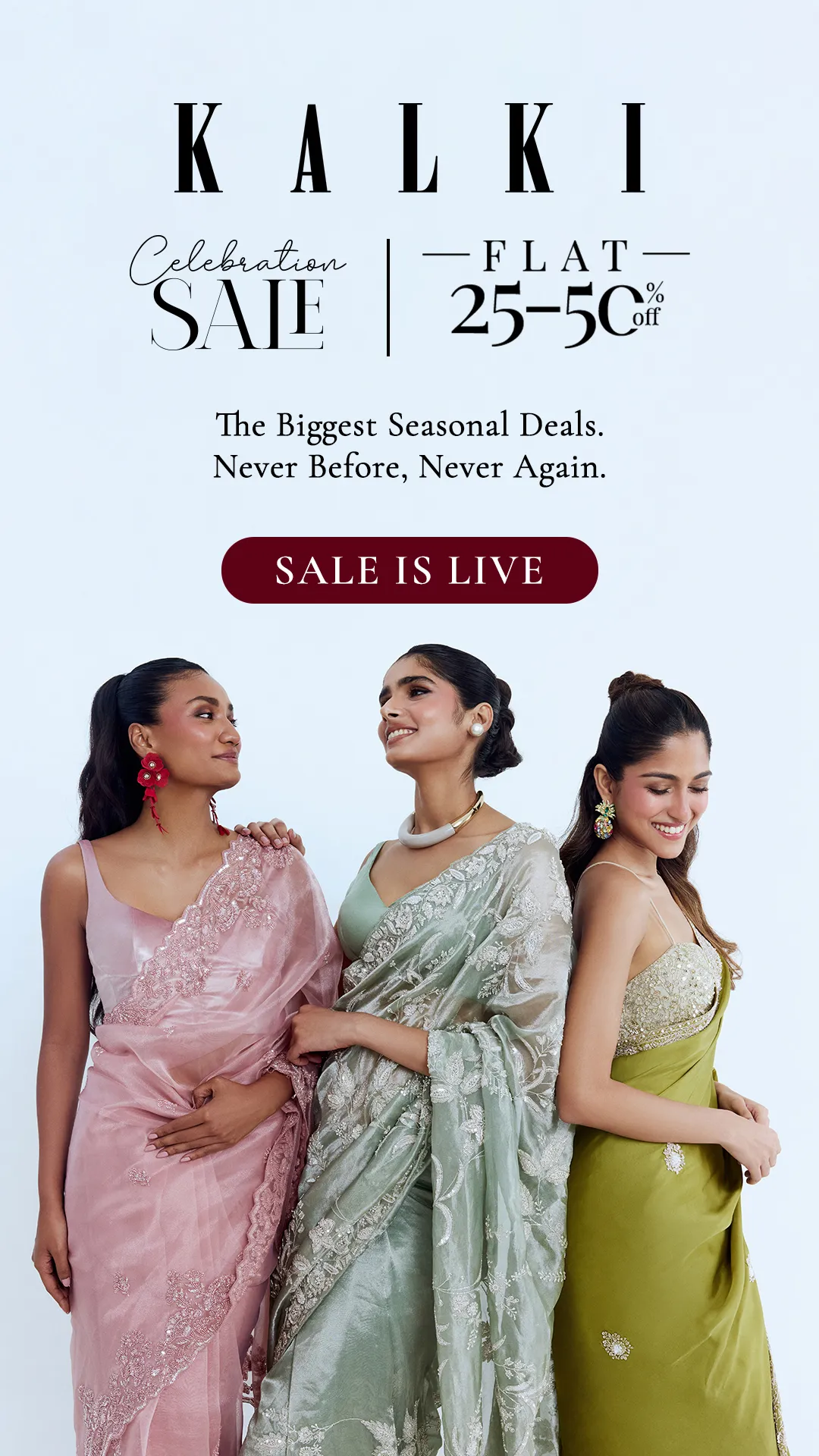 Celebration Sale | Flat 25–50% OFF Sarees
