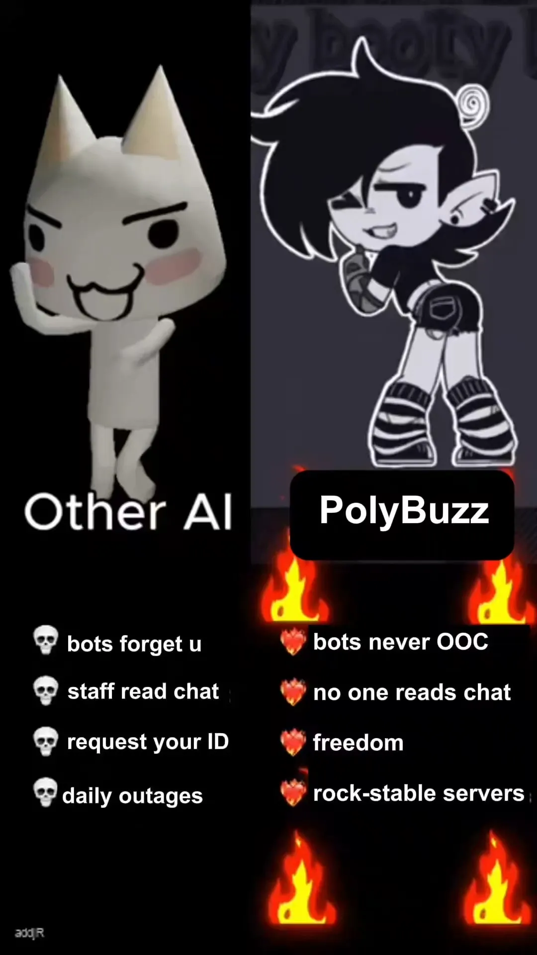 Advertising creative for PolyBuzz: Chat with AI Friends