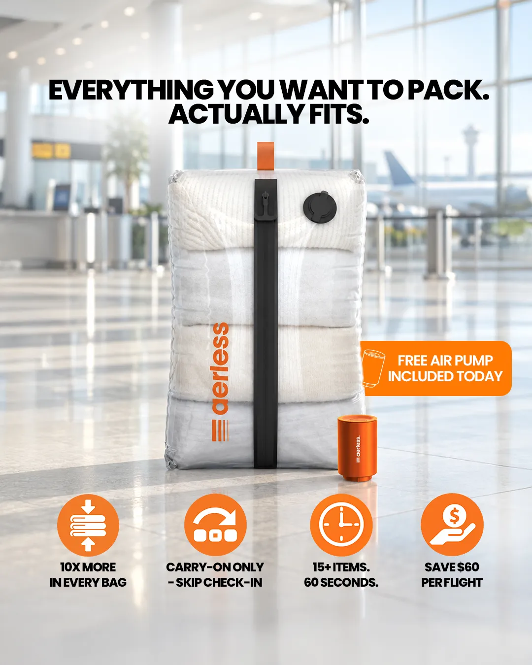 Aerless ad: We compared all compression bags. The results were shocking...