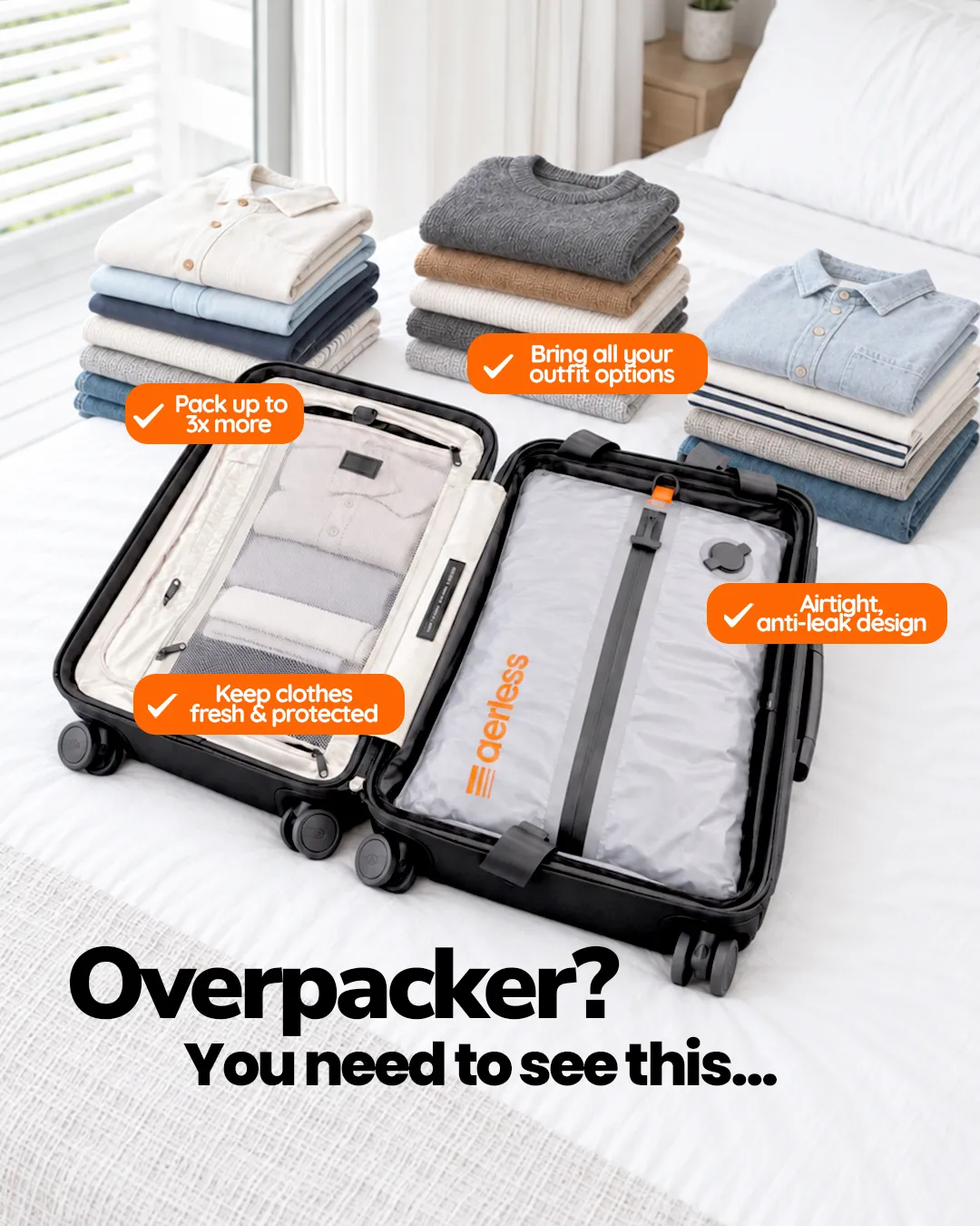 Aerless ad: We compared all compression bags. The results were shocking...