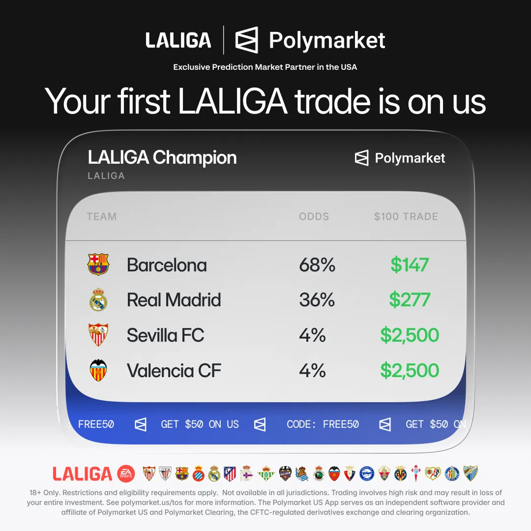 Advertising creative for Polymarket: Trade Live Sports