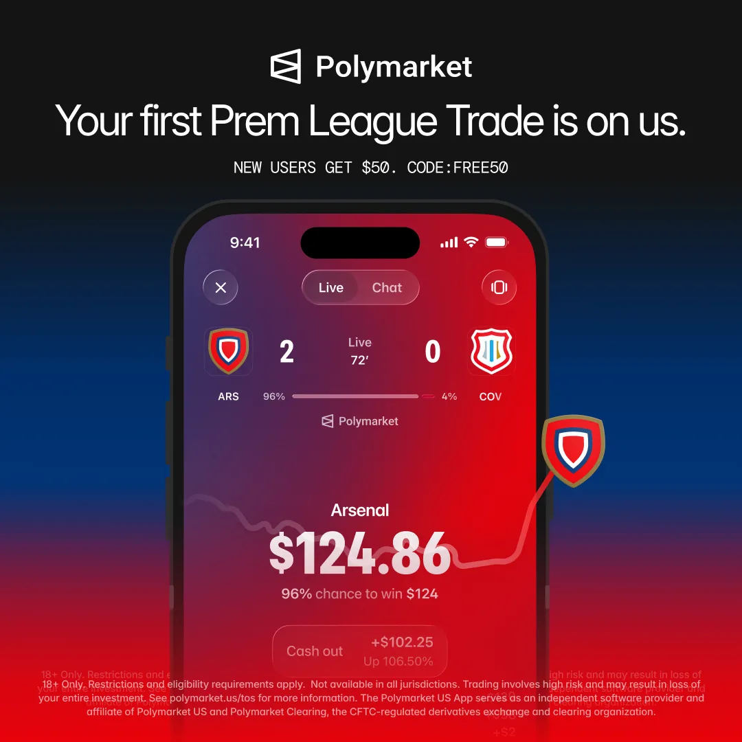 Advertising creative for Polymarket: Trade Live Sports